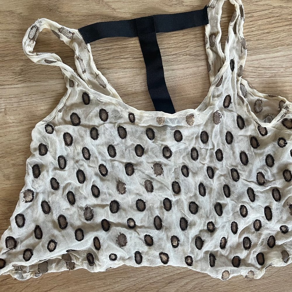 XS sheer woven crop top